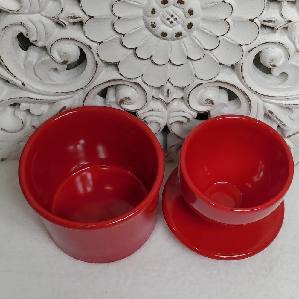 Butter Bell Red Ceramic Butter Crock